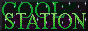 COOL STATION in green on a black starry sky